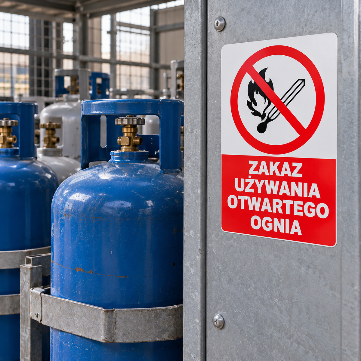 Naklejka Zakaz Używania Otwartego Ognia – znak zakazu