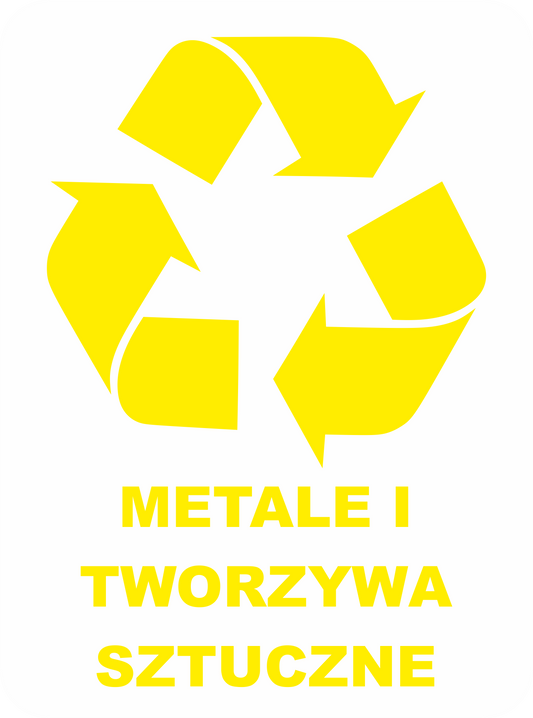 Naklejka Metale i tworzywa sztuczne na kosz do segregacji