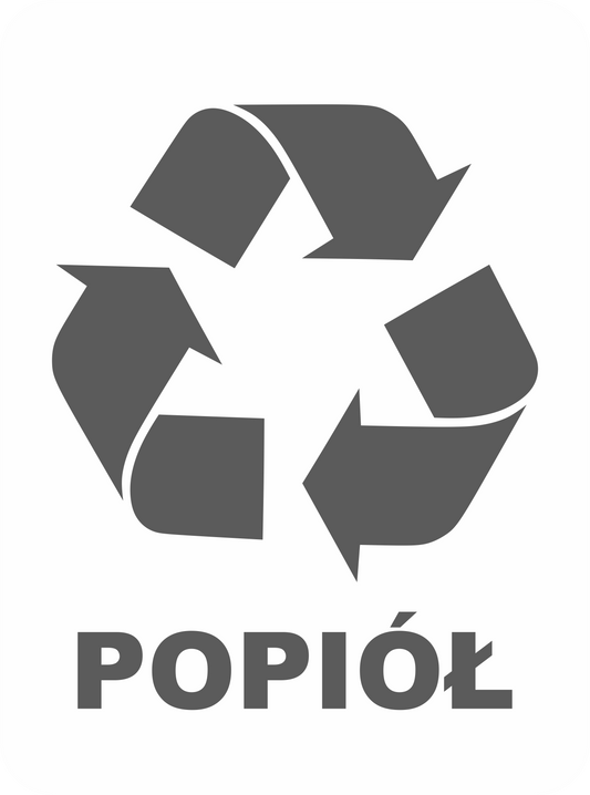 Naklejka Popiół na kosz do segregacji