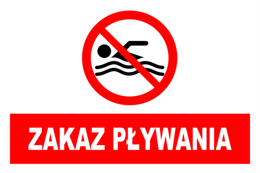 Naklejka Zakaz Pływania – znak informacyjny