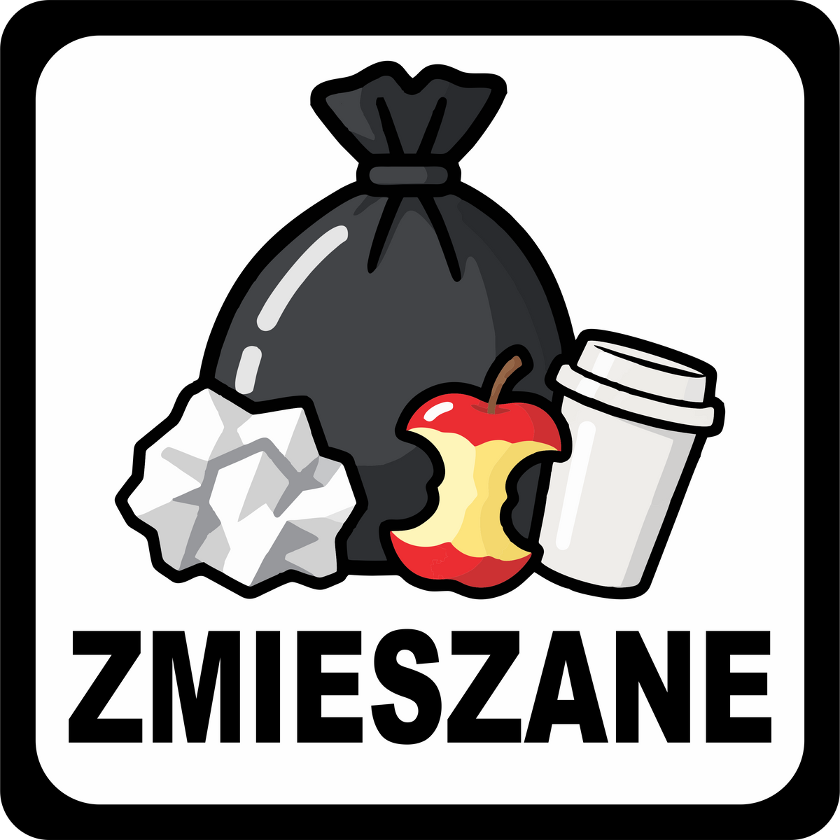 Naklejki na kosze do segregacji – rodzaj odpadu