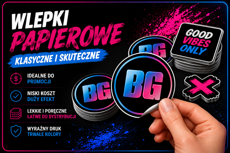 Wlepki papierowe z własnym nadrukiem | Naklejki reklamowe | BGSTICKERS