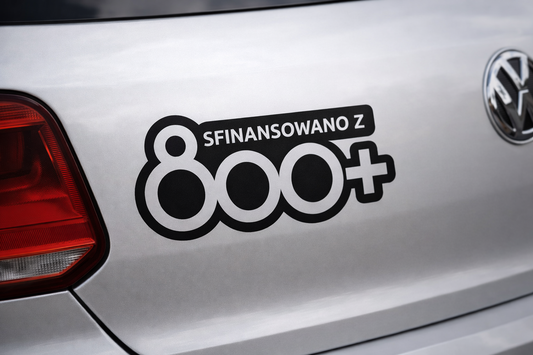 Naklejka SFINANSOWANO Z 800+