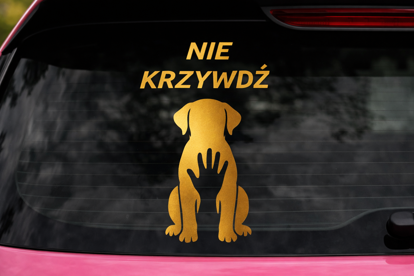 Naklejka piesek NIE KRZYWDŹ