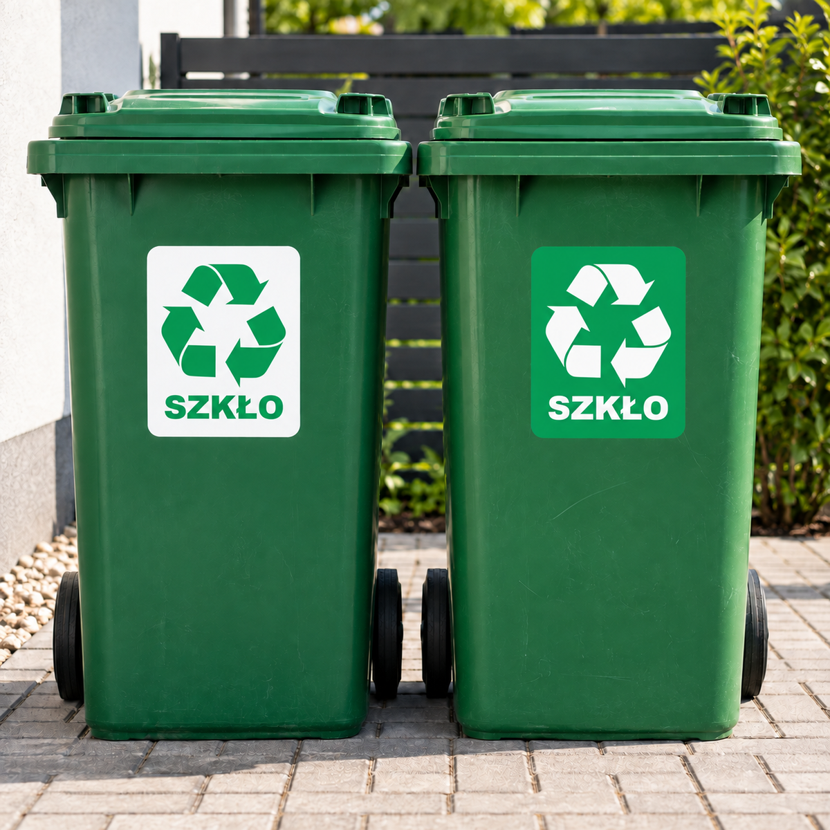 Naklejka Szkło na kosz do segregacji