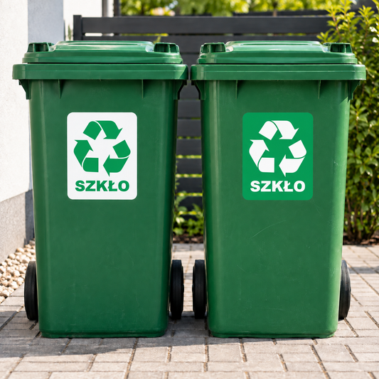 Naklejka Szkło na kosz do segregacji