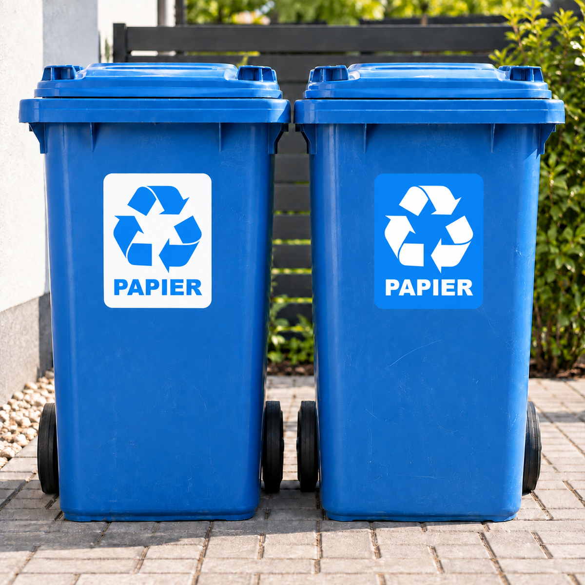Naklejka Papier na kosz do segregacji