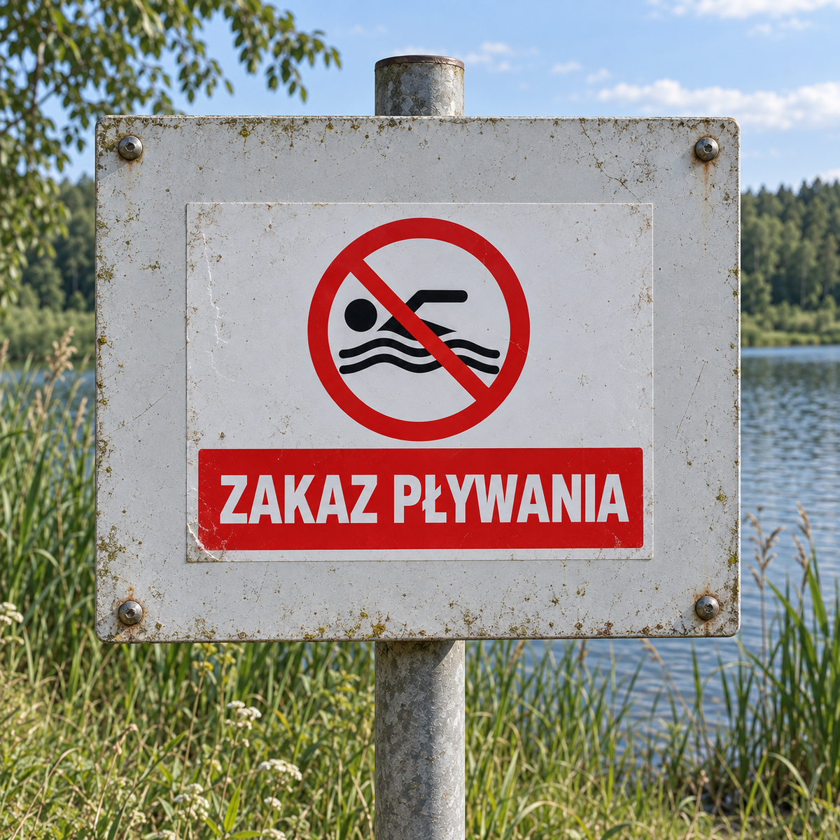 Naklejka Zakaz Pływania – znak informacyjny