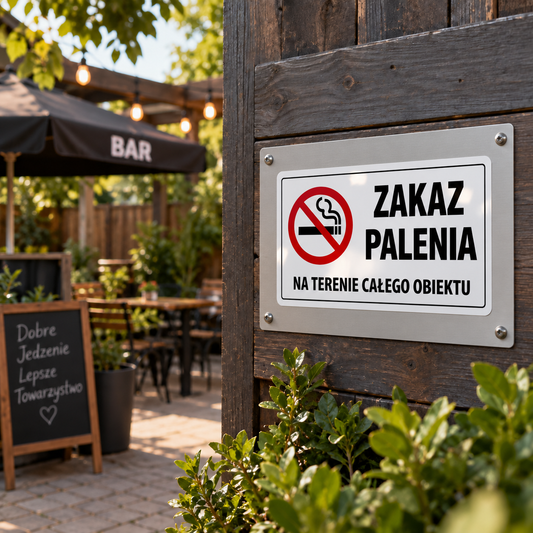 Naklejka Zakaz Palenia – na terenie całego obiektu