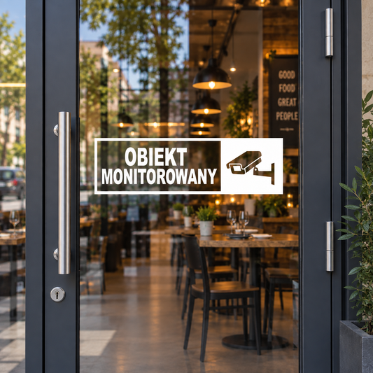 Naklejka Obiekt Monitorowany – monitoring CCTV