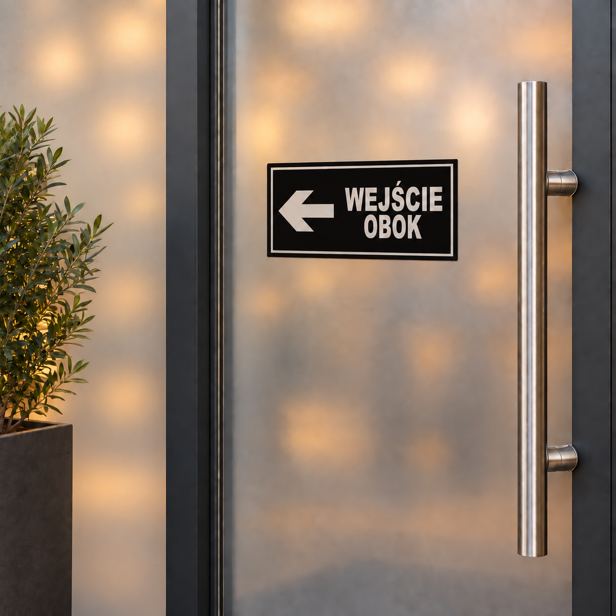 Naklejka Wejście Obok – strzałka w lewo