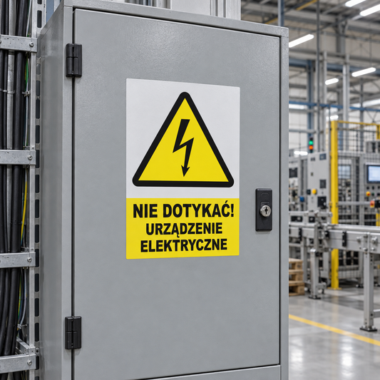 Naklejka Nie Dotykać – Urządzenie Elektryczne