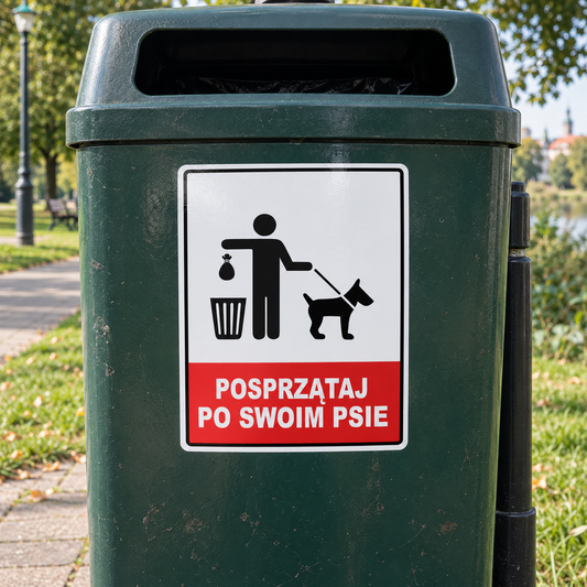 Naklejka Posprzątaj po swoim psie – znak informacyjny