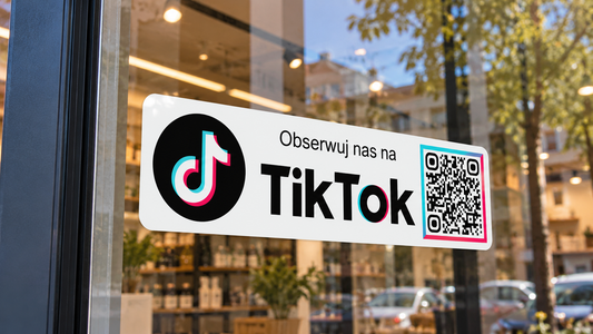 Personalizowana prostokątna naklejka z kodem QR do TikToka