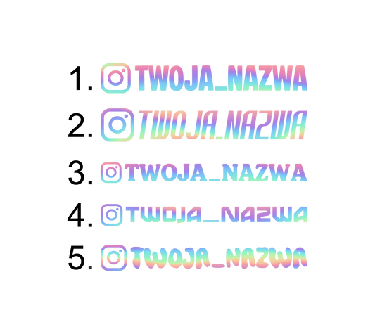 Nazwa IG Holo - Holograficzna Naklejka z Twoją Nazwą IG