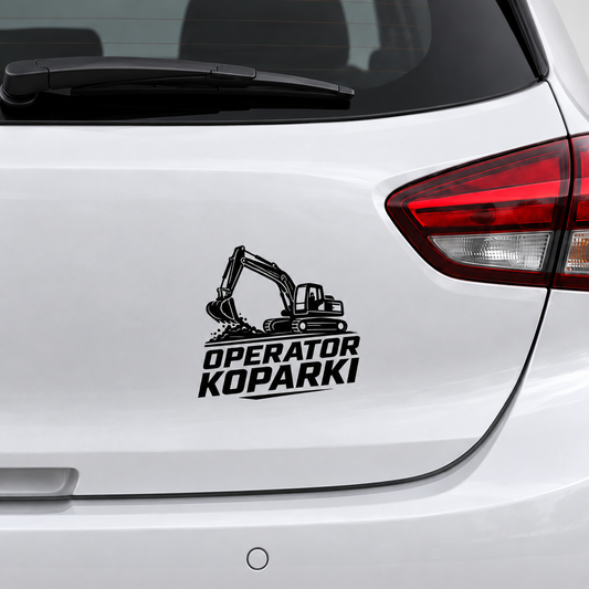 Naklejka Operator Koparki – motyw koparki na auto i maszynę