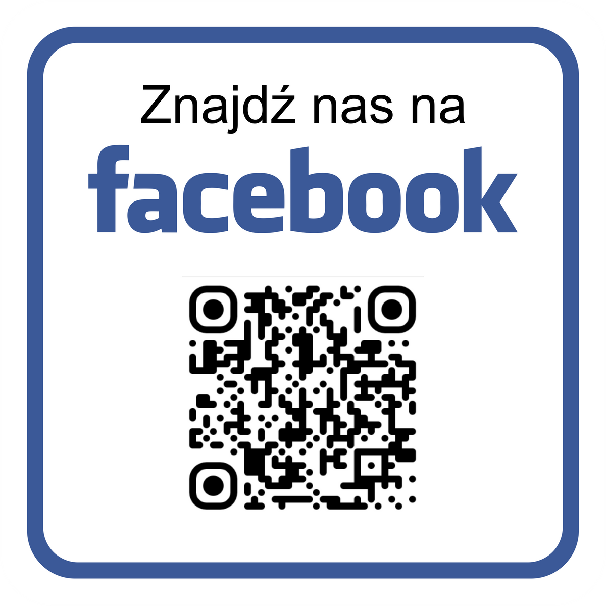 Personalizowana kwadratowa naklejka z kodem QR do Facebooka