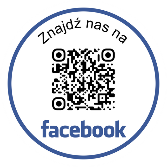 Personalizowana okrągła naklejka z kodem QR do Facebooka