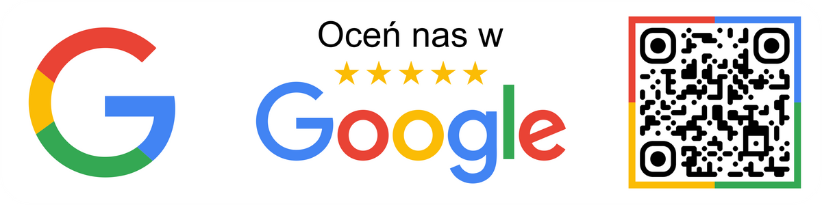 Personalizowana prostokątna naklejka z kodem QR do opinii Google