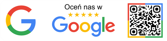 Personalizowana prostokątna naklejka z kodem QR do opinii Google