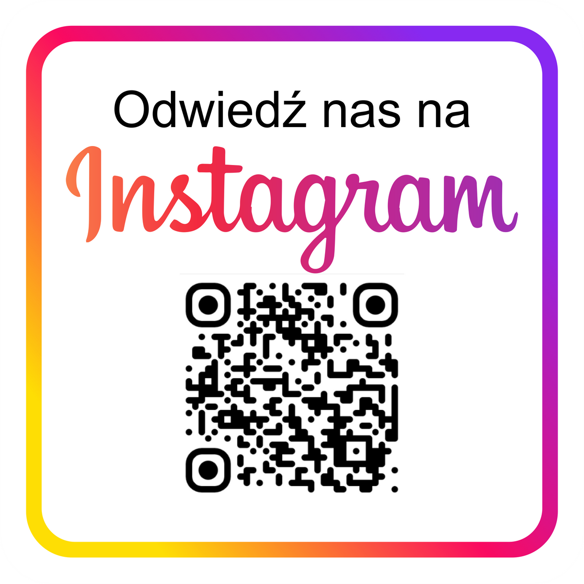 Personalizowana kwadratowa naklejka z kodem QR do Instagrama