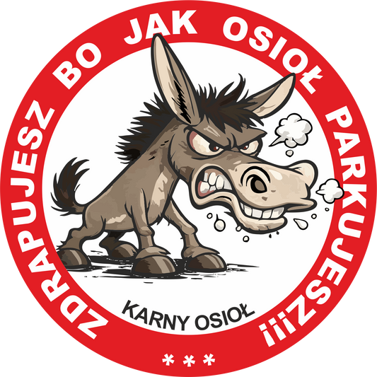 Naklejka Karny Osioł - 20 sztuk