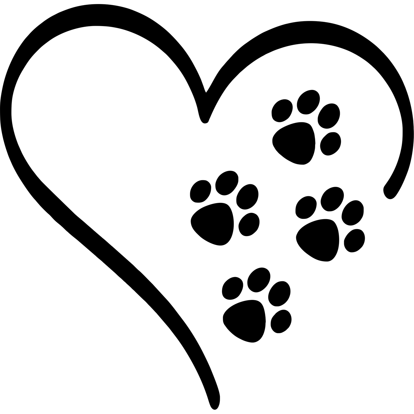 Naklejka Łapki w sercu