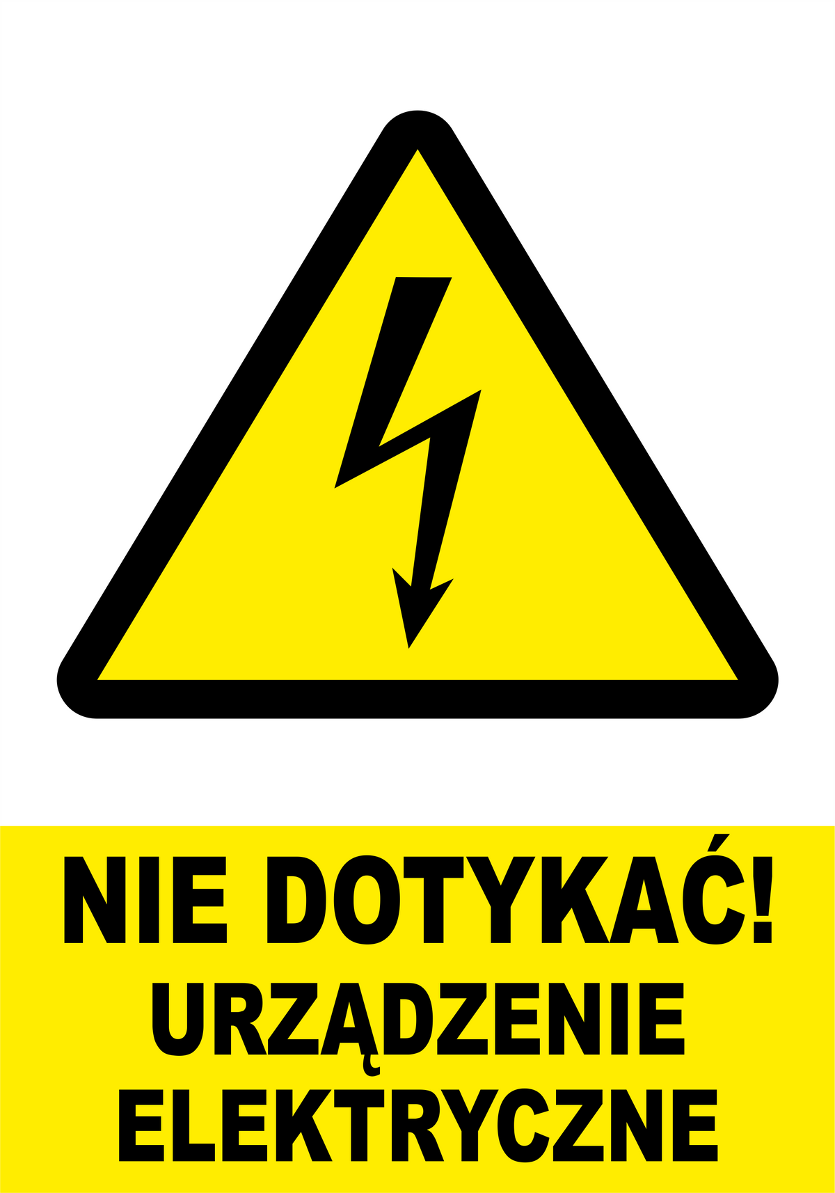 Naklejka Nie Dotykać – Urządzenie Elektryczne