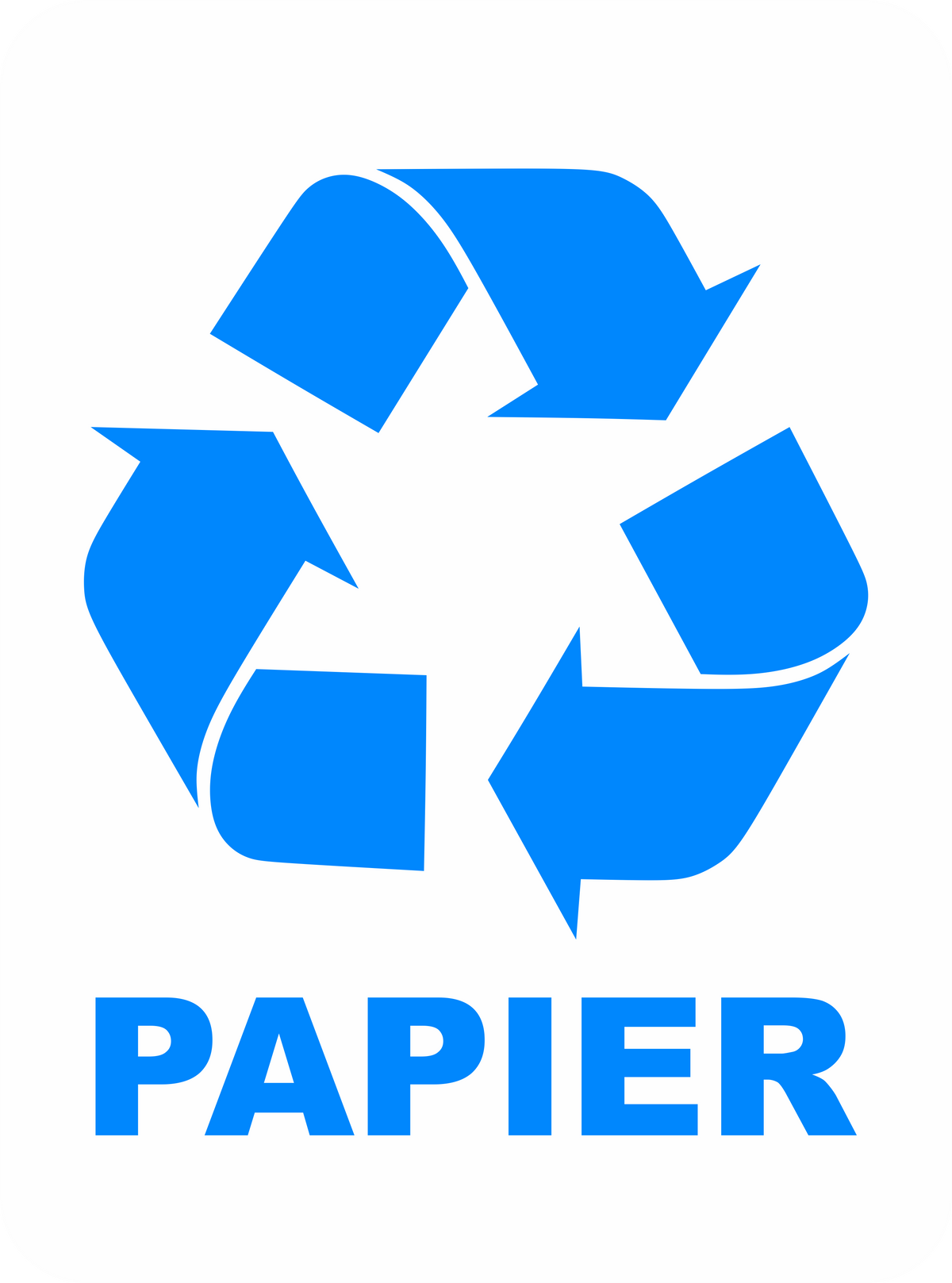 Naklejka Papier na kosz do segregacji