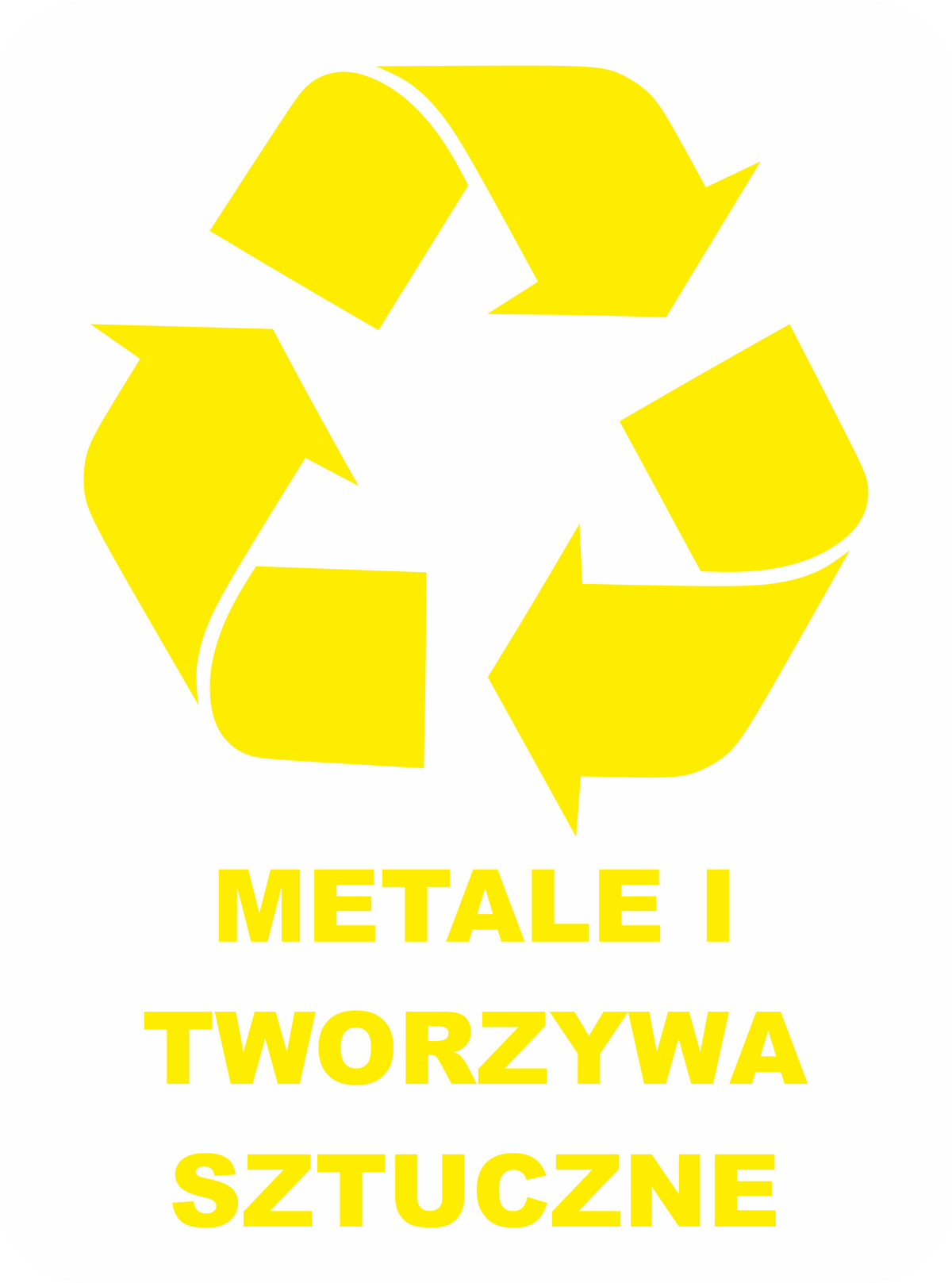 Naklejka Metale i tworzywa sztuczne na kosz do segregacji