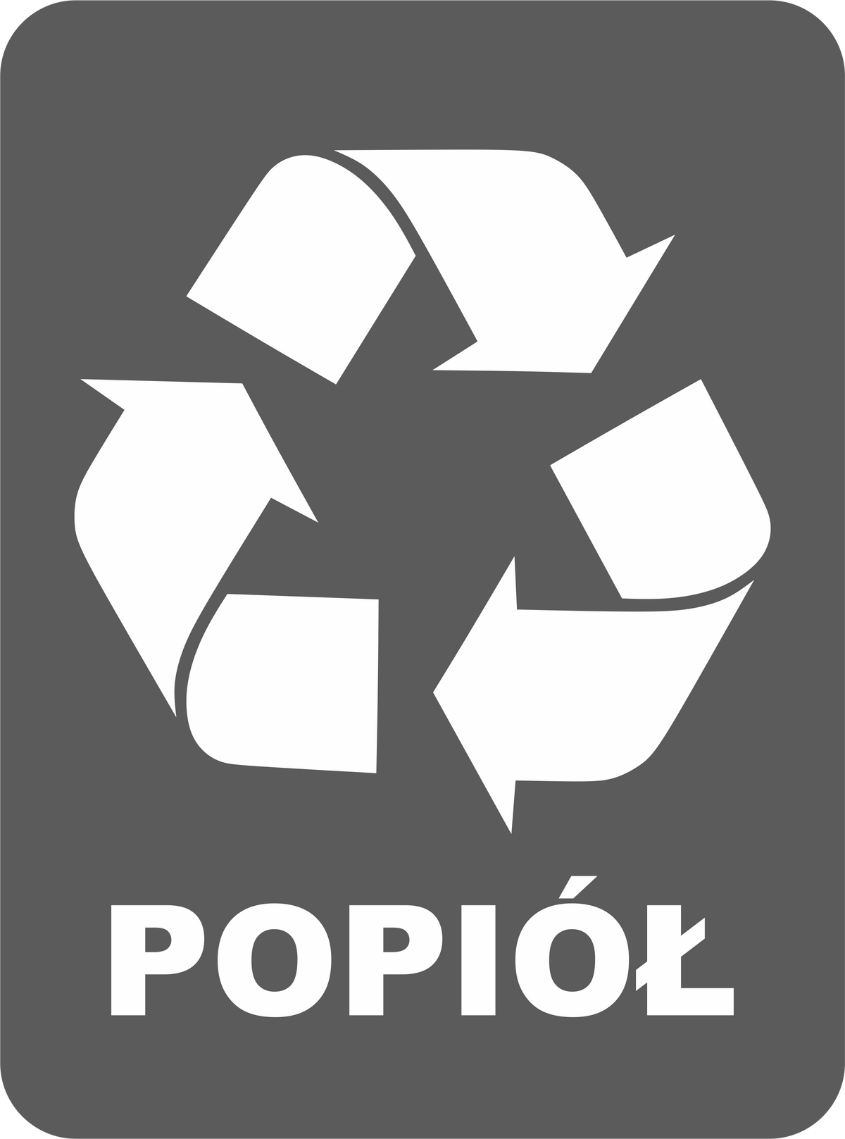 Naklejka Popiół na kosz do segregacji