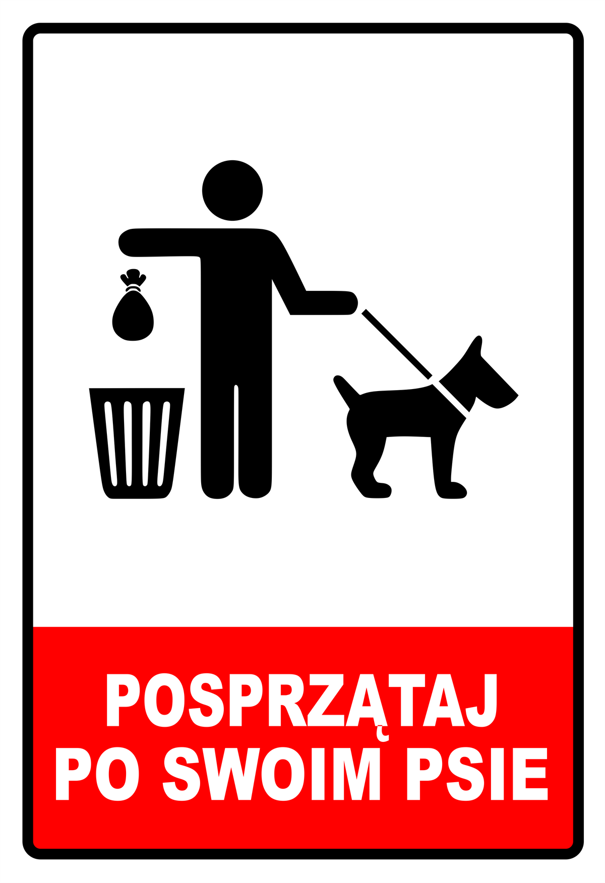 Naklejka Posprzątaj po swoim psie – znak informacyjny