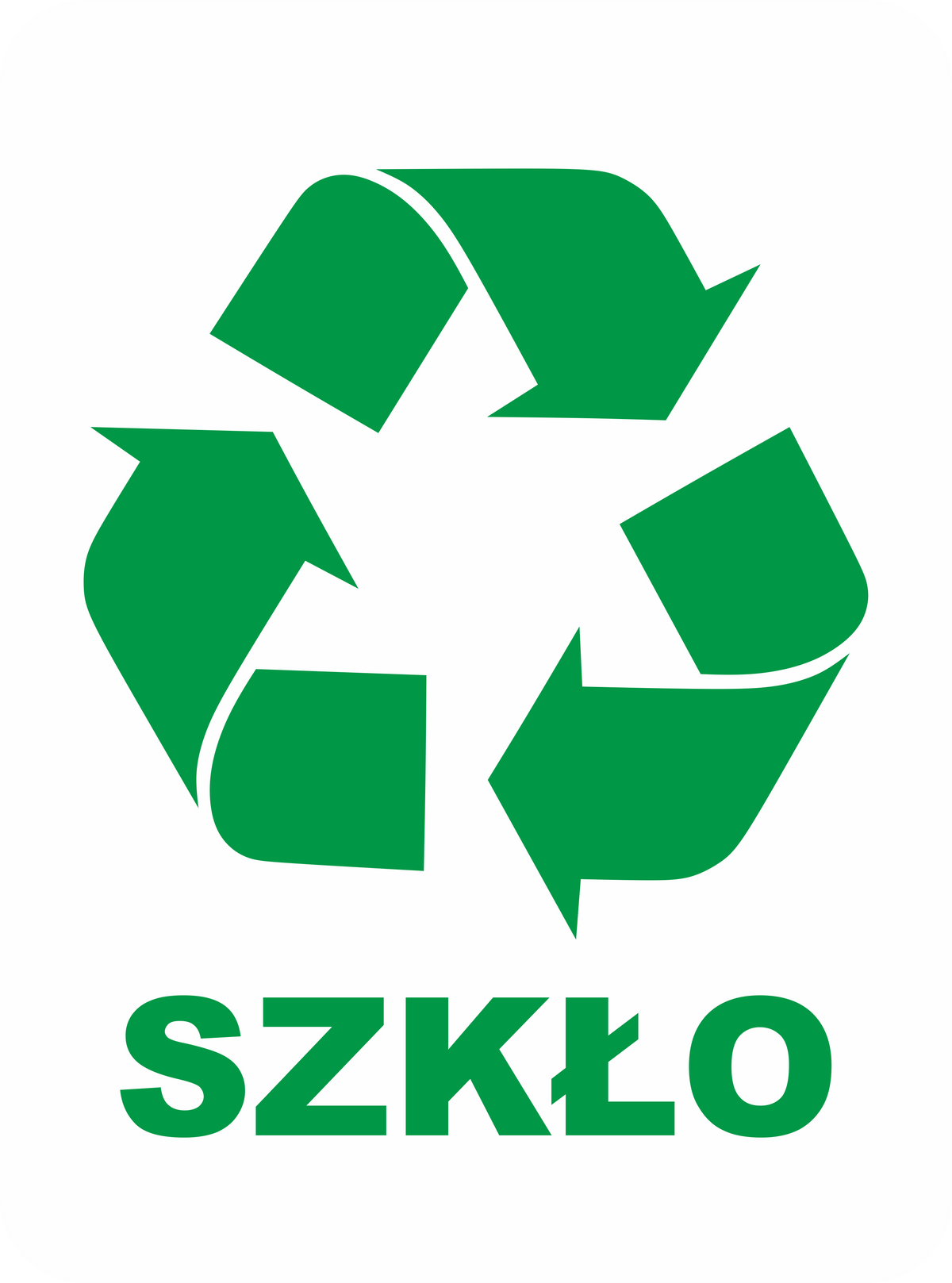 Naklejka Szkło na kosz do segregacji
