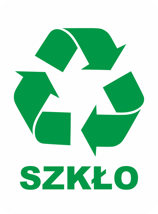Naklejka Szkło na kosz do segregacji