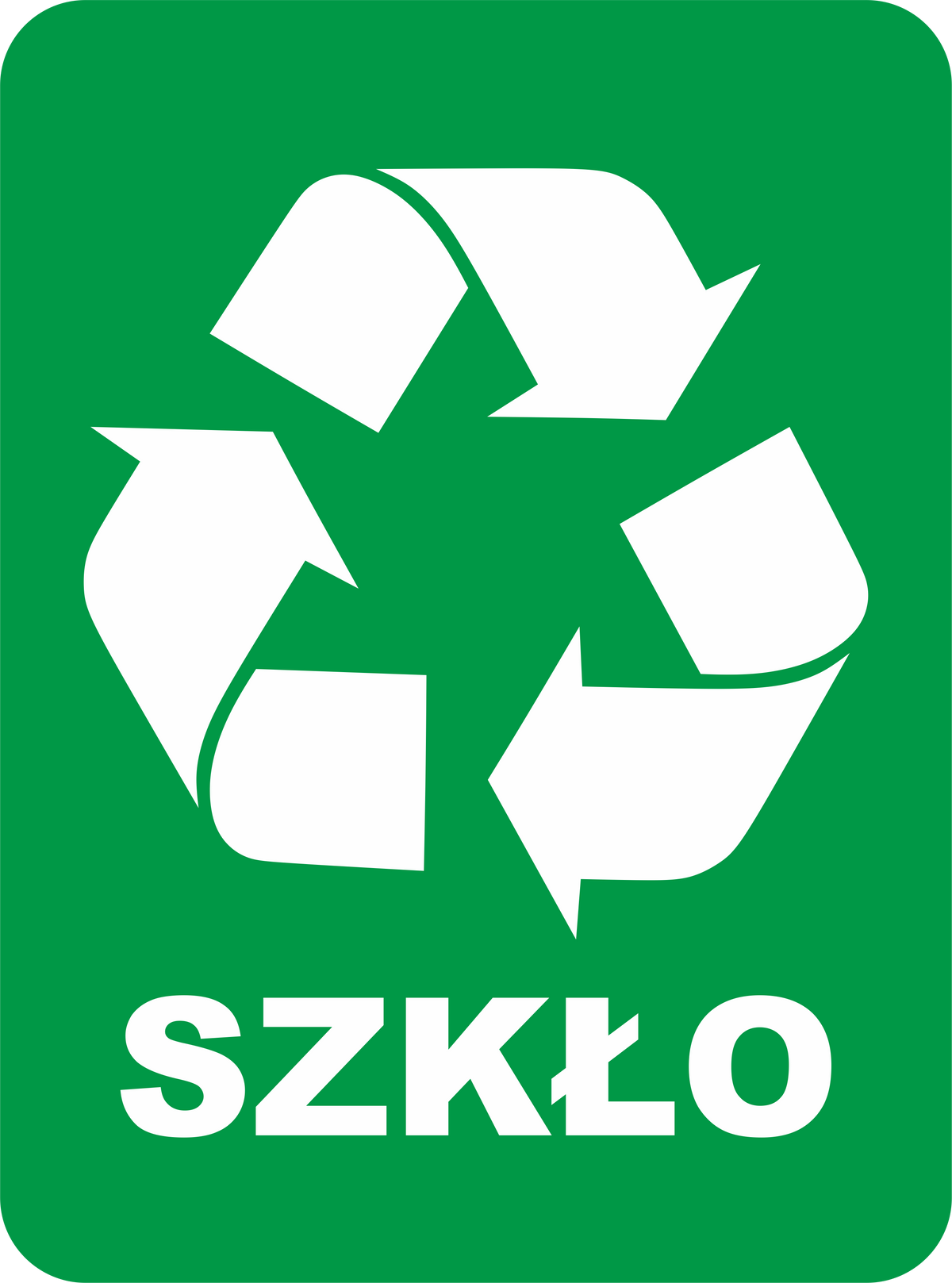 Naklejka Szkło na kosz do segregacji
