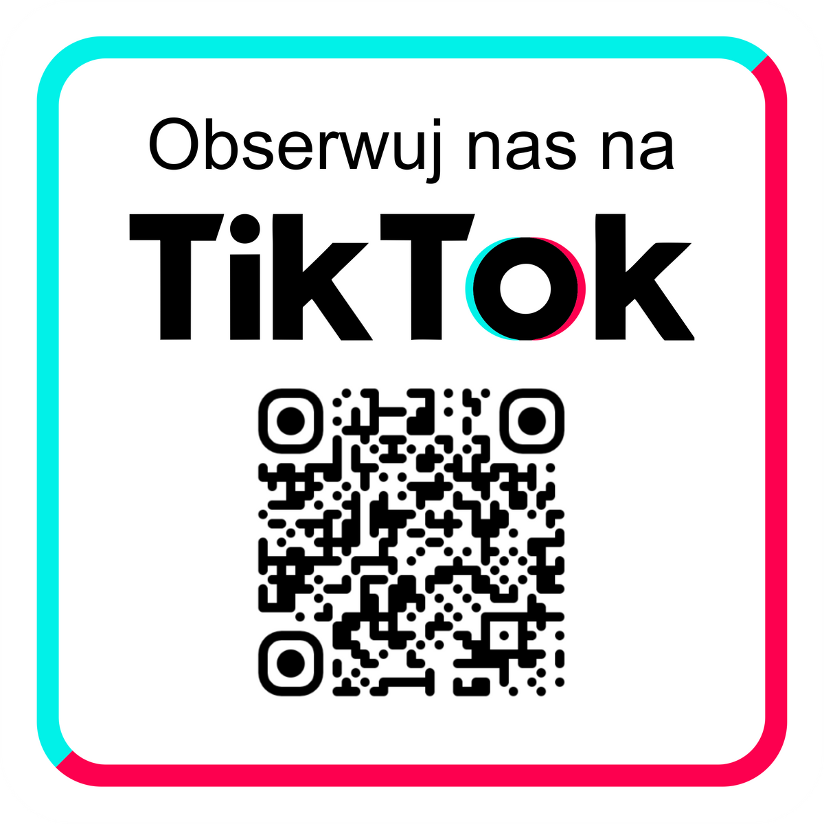 Personalizowana kwadratowa naklejka z kodem QR do TikToka