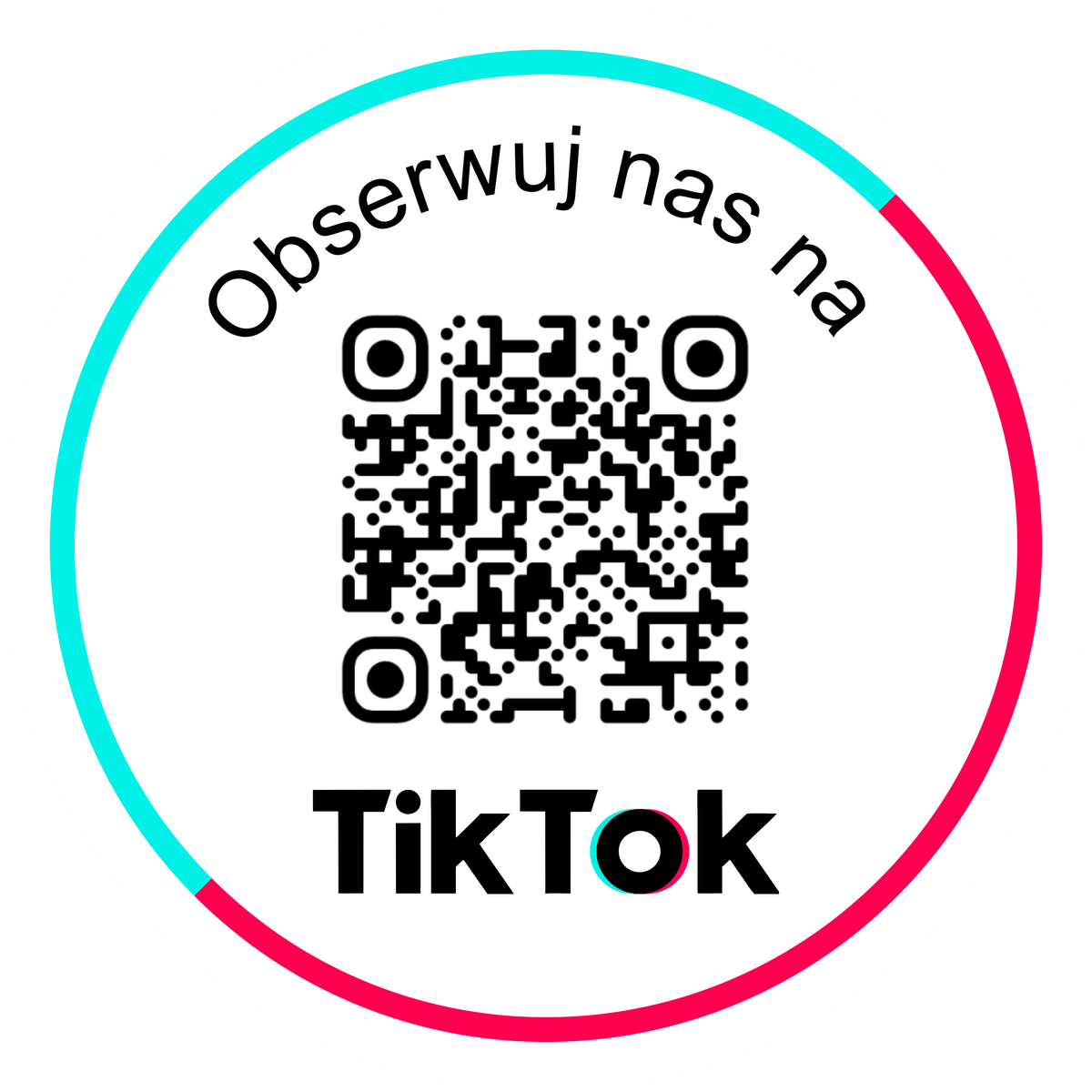 Personalizowana okrągła naklejka z kodem QR do TikToka