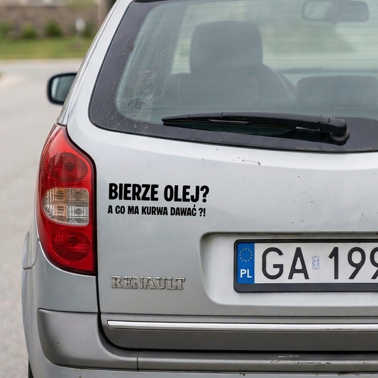 Naklejka BIERZE OLEJ?