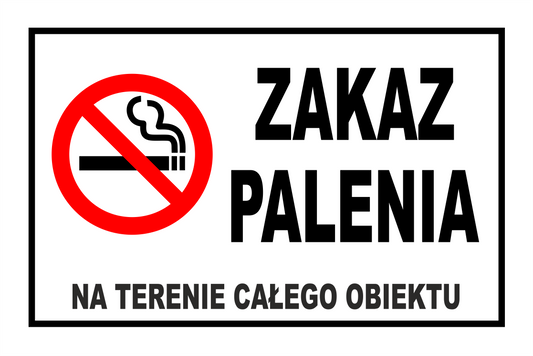 Naklejka Zakaz Palenia – na terenie całego obiektu
